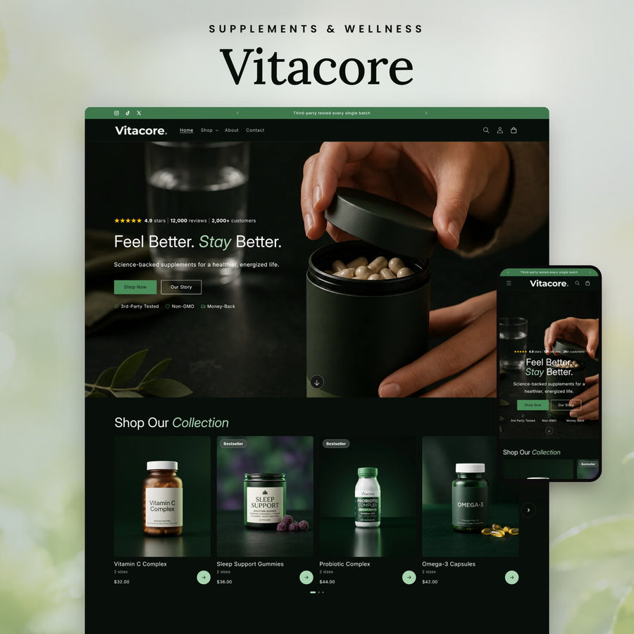Vitacore Shopify theme - slide 1