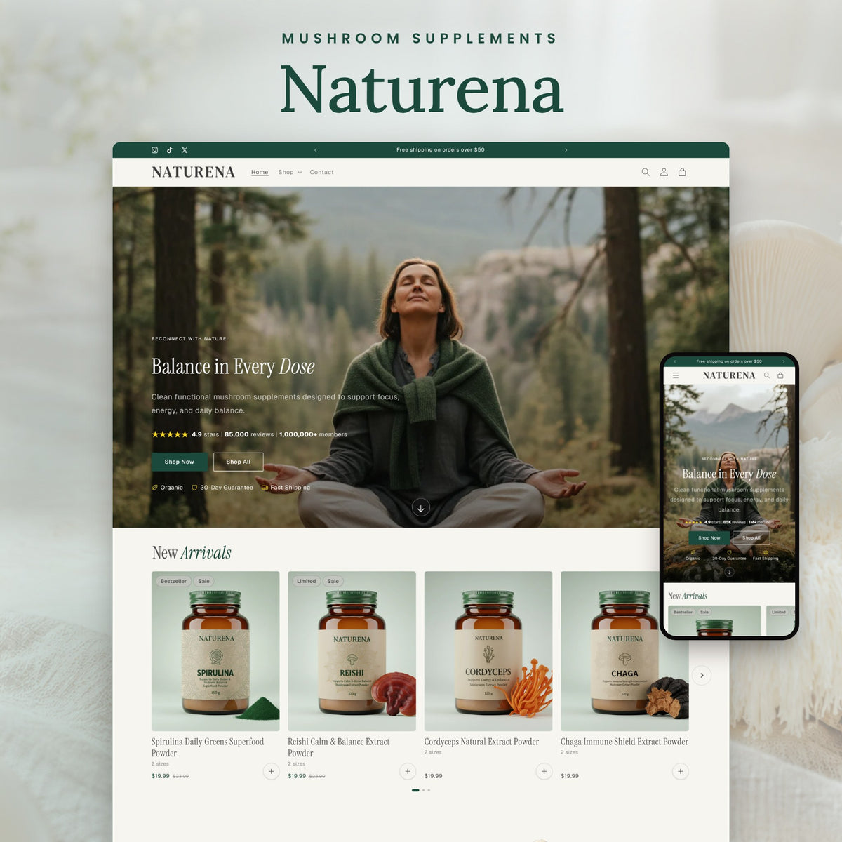 Naturena Shopify theme - slide 1