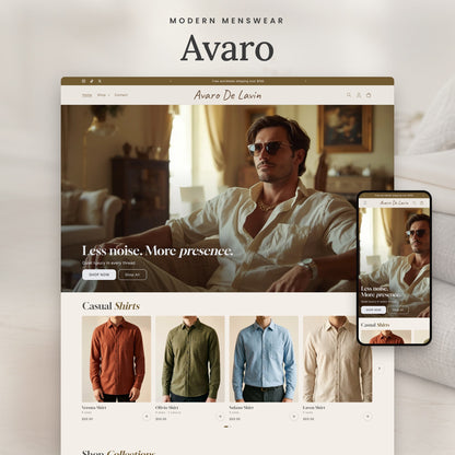 Avaro Shopify theme - slide 1