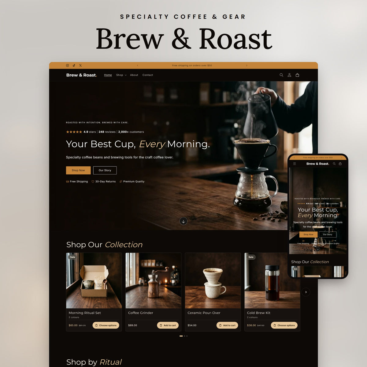 Brew & Roast Shopify theme - slide 1