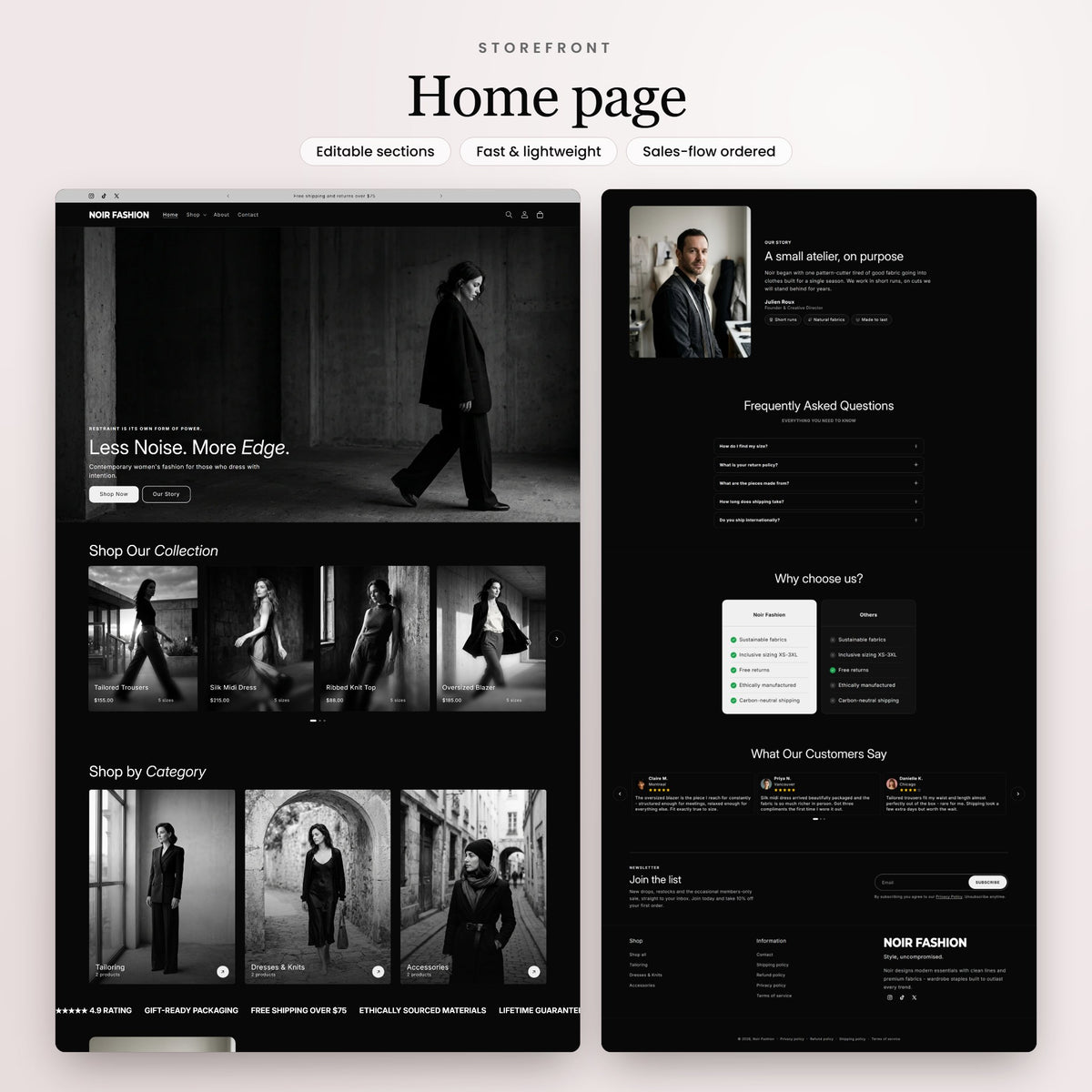 Noir Shopify theme - slide 2