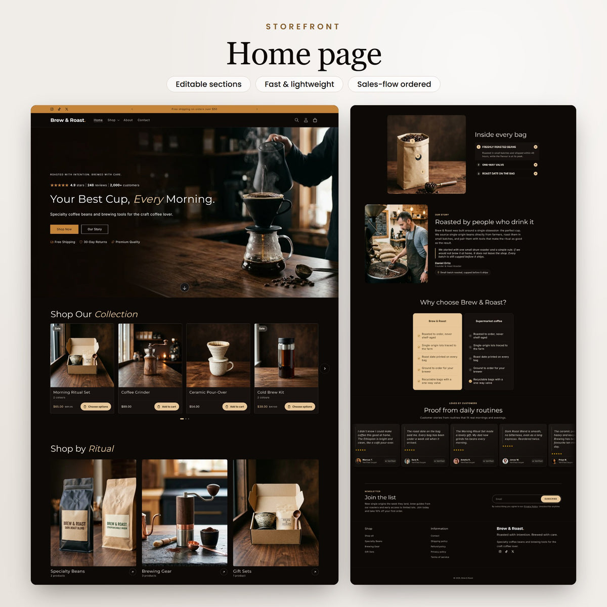 Brew & Roast Shopify theme - slide 2