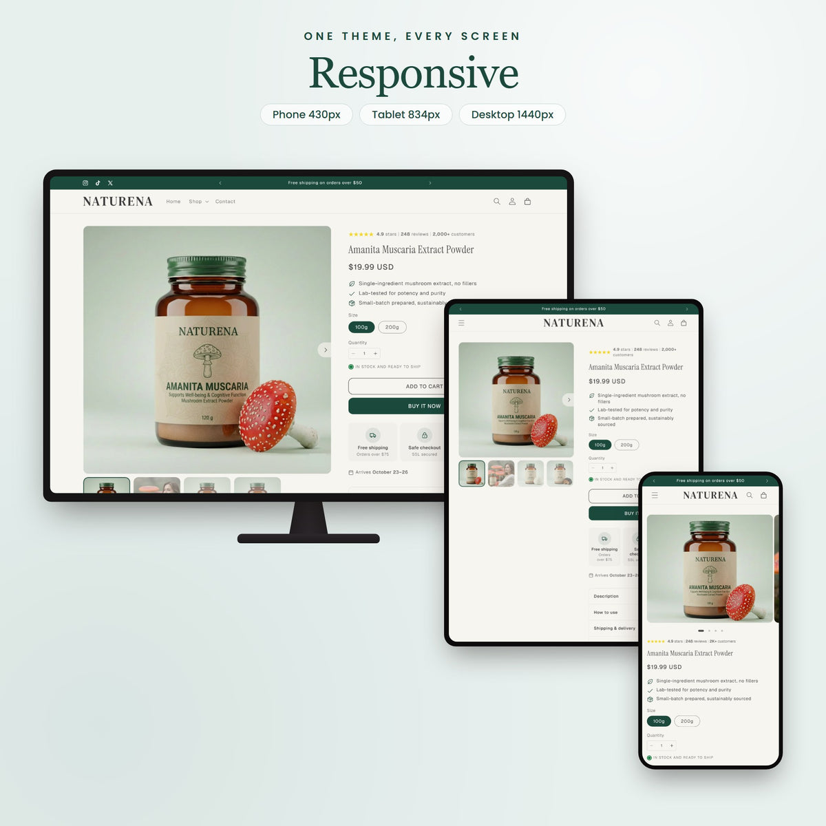 Naturena Shopify theme - slide 4