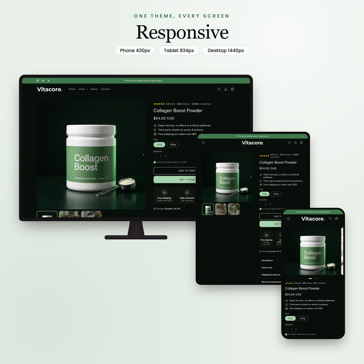 Vitacore Shopify theme - slide 4
