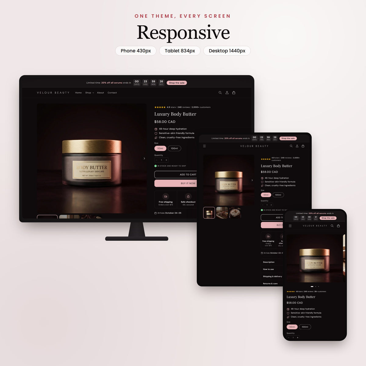 Velour Beauty Shopify theme - slide 4