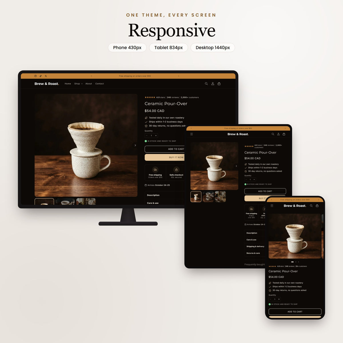 Brew & Roast Shopify theme - slide 4