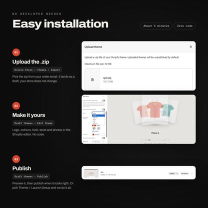 Spin Shopify theme - easy installation