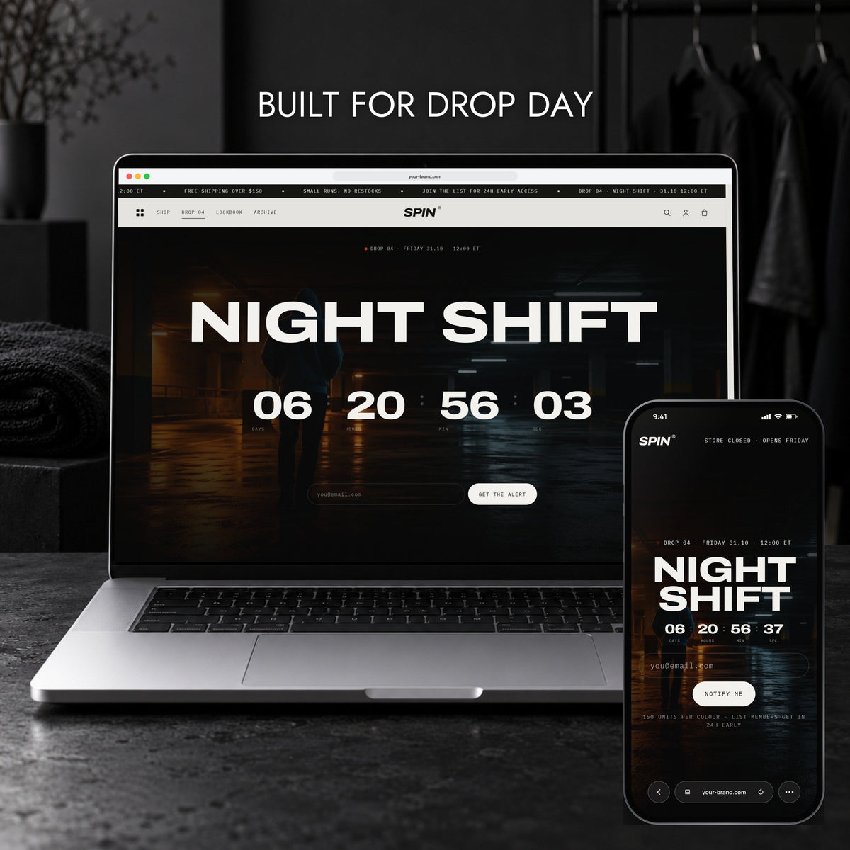 Spin Shopify theme - drop system