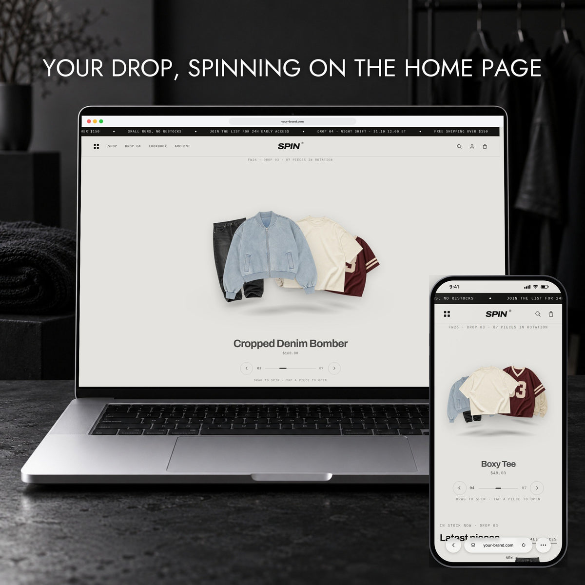 Spin Shopify theme - home page
